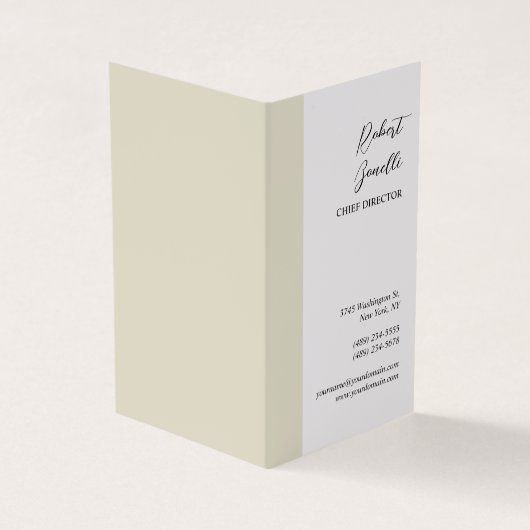 Minimalistische moderne pastel witte kleur geperso visitekaartje (Buitenkant)