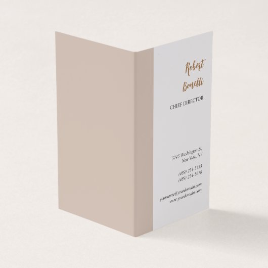 Minimalistische moderne pastel witte kleur geperso visitekaartje (Buitenkant)