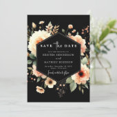 Minimalistische moderne perzik bruiloft save the date (Staand voorkant)