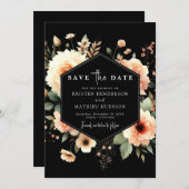 Minimalistische moderne perzik bruiloft save the date (Voorkant / Achterkant)