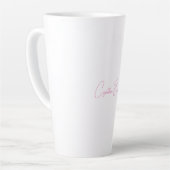 Minimalistische moderne platte kalligrafie Voeg na Latte Mok (Linkerhoek)