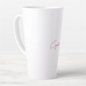 Minimalistische moderne platte kalligrafie Voeg na Latte Mok (Linkerhoek)