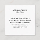 Minimalistische Moderne Professional Vierkante Visitekaartje (Achterkant)