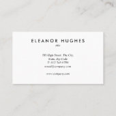 Minimalistische Moderne Professional Visitekaartje (Achterkant)