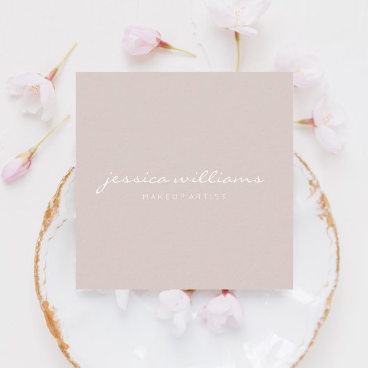 Minimalistische moderne professionele champagne vierkante visitekaartje