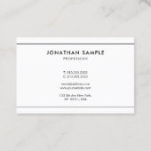 Minimalistische moderne professionele eenvoudige S Visitekaartje (Achterkant)