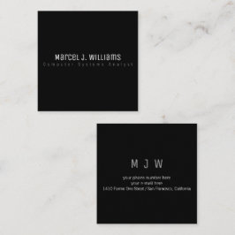 Minimalistische moderne professionele eenvoudige z vierkante visitekaartje