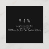 Minimalistische moderne professionele eenvoudige z vierkante visitekaartje (Achterkant)