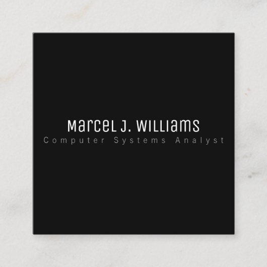 Minimalistische moderne professionele eenvoudige z vierkante visitekaartje (Voorkant)