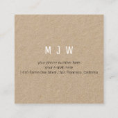 Minimalistische moderne professionele elegante vierkante visitekaartje (Achterkant)