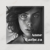 Minimalistische moderne professionele foto QR-code Vierkante Visitekaartje (Voorkant)