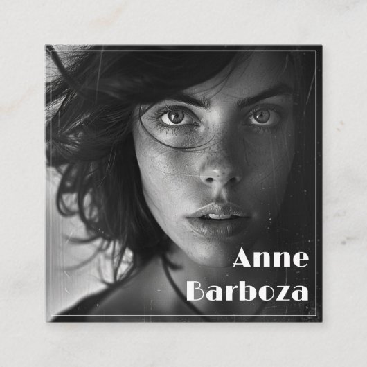 Minimalistische moderne professionele foto QR-code Vierkante Visitekaartje (Voorkant)