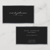 Minimalistische moderne professionele koolstofveze visitekaartje (Voorkant / Achterkant)