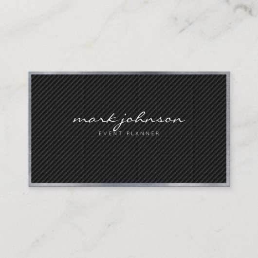 Minimalistische moderne professionele koolstofveze visitekaartje (Voorkant)