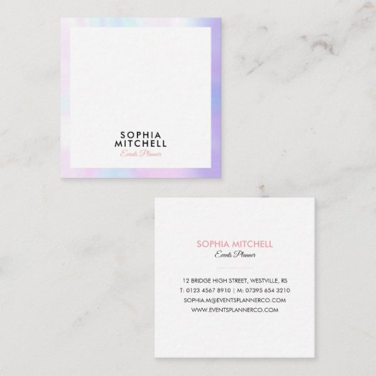 Minimalistische moderne professionele parelrand vierkante visitekaartje (Voorkant / Achterkant)