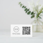 Minimalistische moderne professionele QR-code Visitekaartje (Staand voorkant)