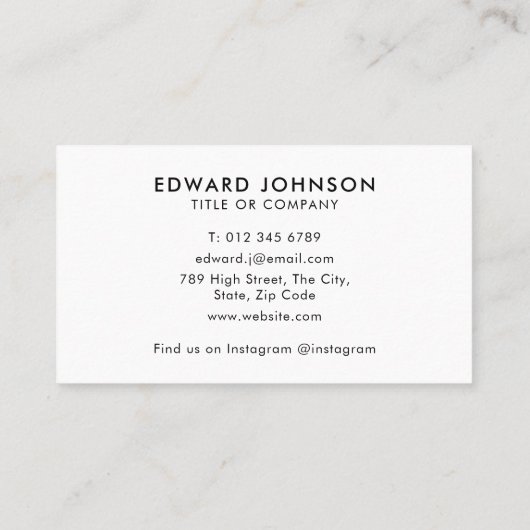 Minimalistische moderne professionele QR-code Visitekaartje (Achterkant)