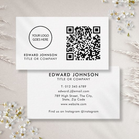 Minimalistische moderne professionele QR-code Visitekaartje