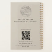 Minimalistische moderne professionele timmerman Qr Planner (Achterkant)