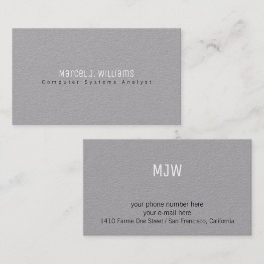 Minimalistische moderne professionele vlakte neutr visitekaartje (Voorkant / Achterkant)