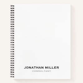 Minimalistische moderne professionele witte notitieboek