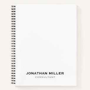 Minimalistische moderne professionele witte notitieboek