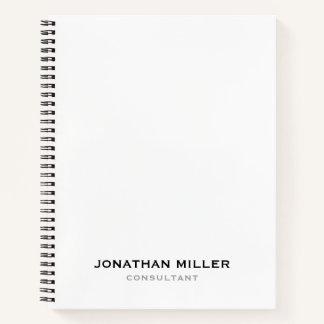 Minimalistische moderne professionele witte notitieboek