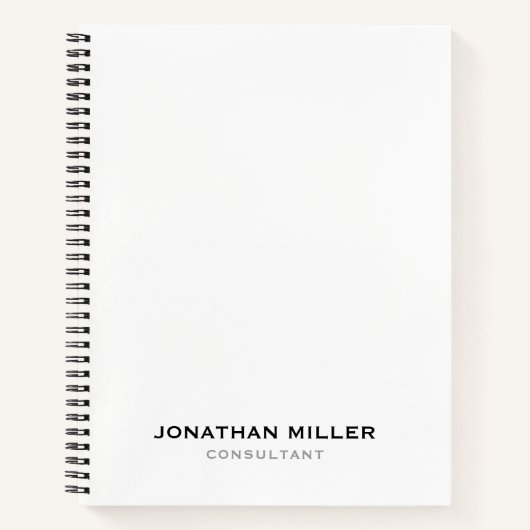 Minimalistische moderne professionele witte notitieboek (Voorkant)