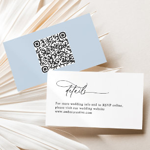 Minimalistische moderne QR-code bruiloft behuizing Visitekaartje