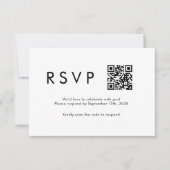 Minimalistische moderne QR-code bruiloft RSVP Kaartje (Voorkant)