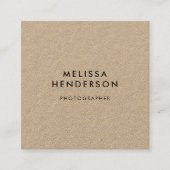Minimalistische moderne QR-code kraft Vierkante Visitekaartje (Voorkant)