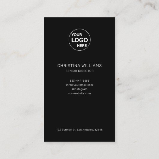 Minimalistische Moderne QR Code Monogram Naam Visitekaartje (Achterkant)