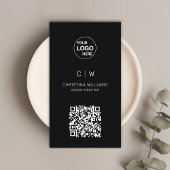 Minimalistische Moderne QR Code Monogram Naam Visitekaartje