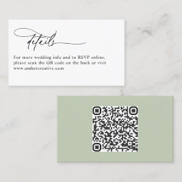 Minimalistische moderne QR-code trouwkaart bijlage Visitekaartje