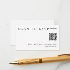 Minimalistische moderne QR-code trouwwebsite RSVP Informatiekaartje