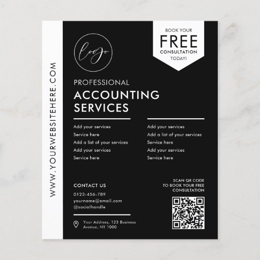 Minimalistische moderne QR-code voor bedrijven Flyer (Voorkant)