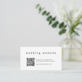 Minimalistische moderne QR-code voor bruiloft met  Informatiekaartje (Staand voorkant)