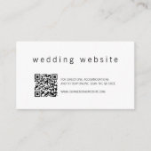 Minimalistische moderne QR-code voor bruiloft met  Informatiekaartje (Voorkant)