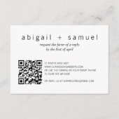 Minimalistische moderne QR-code voor foto's RSVP Kaartje (Voorkant)