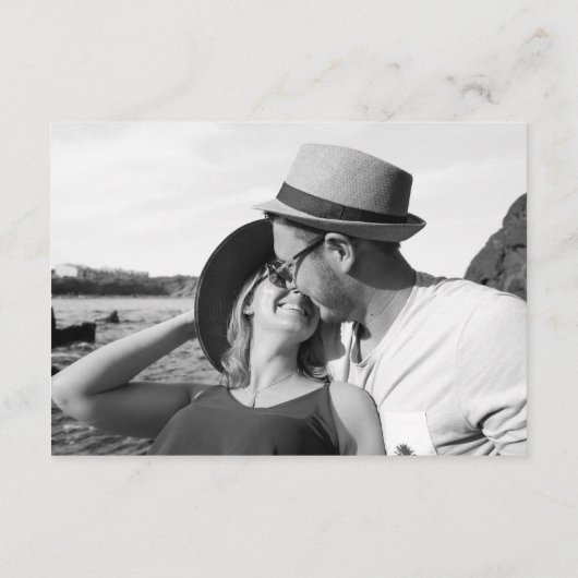 Minimalistische moderne QR-code voor foto's RSVP Kaartje (Achterkant)