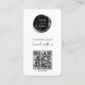 Minimalistische moderne QR-code voor sociale media Visitekaartje (Voorkant)