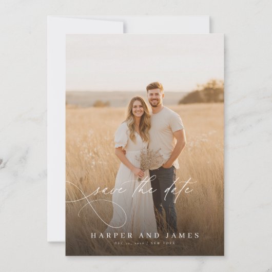 Minimalistische moderne QR-codefoto Sla de datum o Kaart (Voorkant)