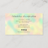 Minimalistische moderne Rainbow Holograph Salon Bu Visitekaartje (Achterkant)