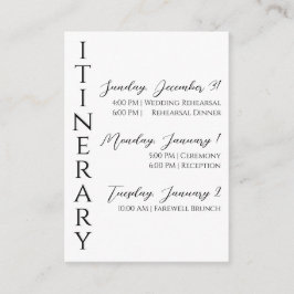 Minimalistische moderne reisbijlagekaart informatiekaartje