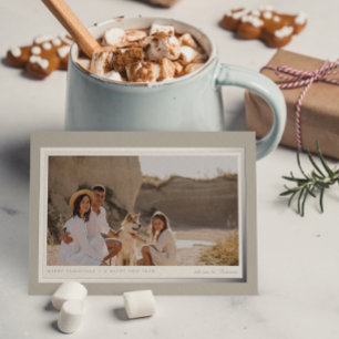 Minimalistische moderne repose grijs zilver 1 foto folie feestdagen briefkaart