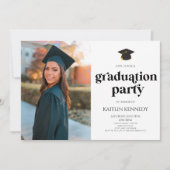 Minimalistische Moderne Retro Afbeelding Afstudeer Kaart (Voorkant)