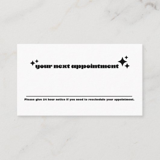 Minimalistische Moderne Retro Afspraak Herinnering Afsprakenkaartje (Voorkant)