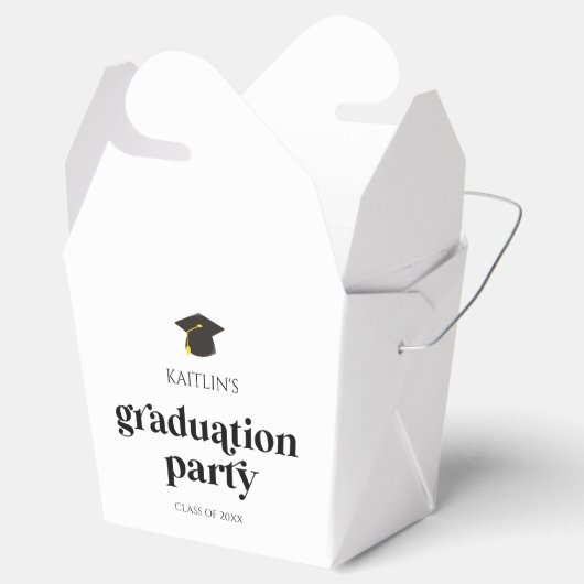 Minimalistische moderne retro afstudeerfeest bedankdoosjes (Geopend)