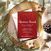 Minimalistische moderne|Rode Confetti Kerstbrunch Kaart