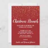 Minimalistische moderne|Rode Confetti Kerstbrunch Kaart (Voorkant)